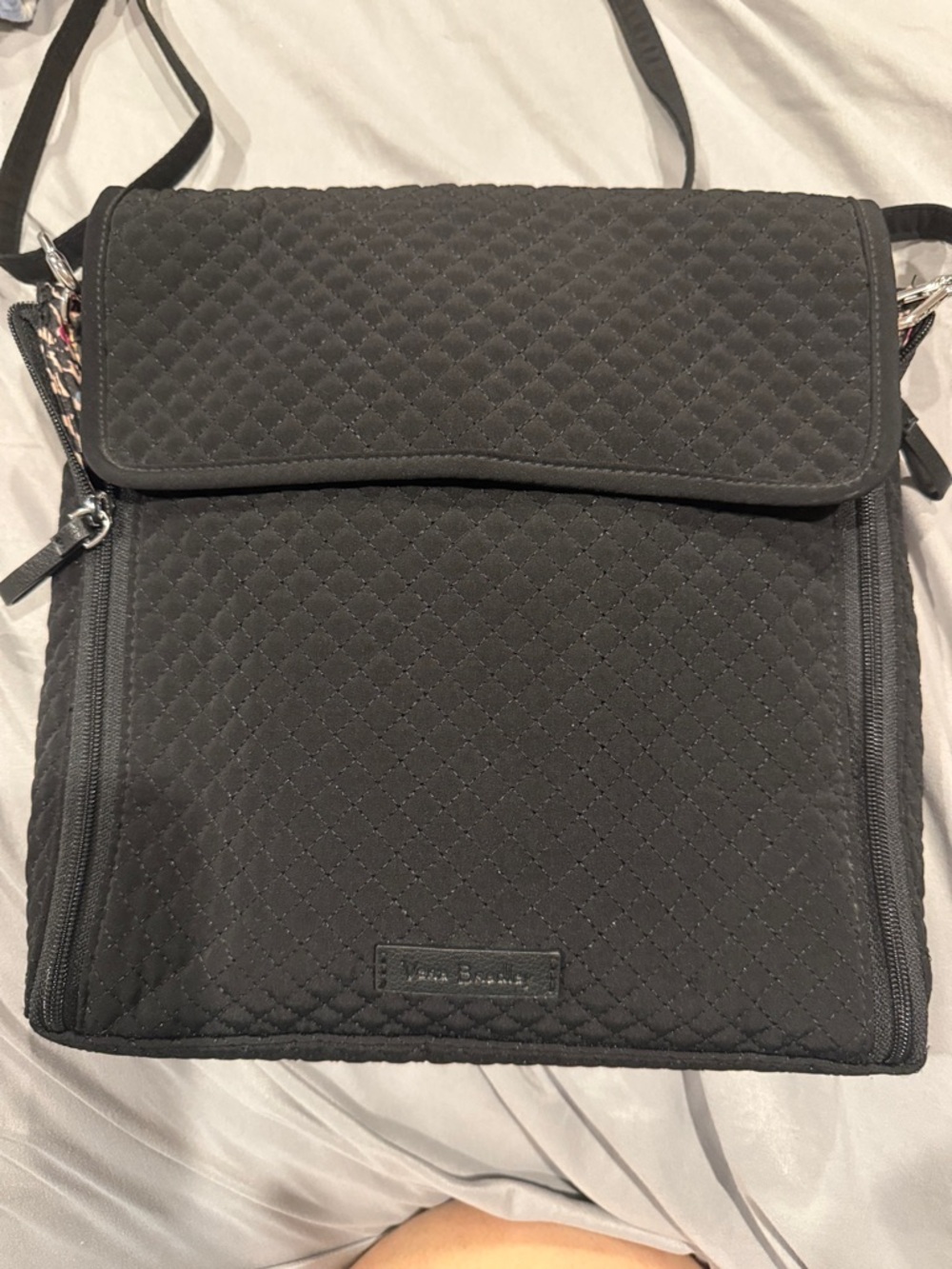 Vera Bradley Quilted Black Messenger Crossbody